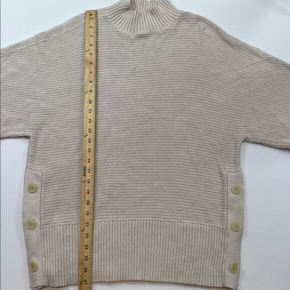 Ann Taylor LOFT Beige Mock Neck Short Sleeve Sweater Top Women’s Sz L - Picture 5 of 7